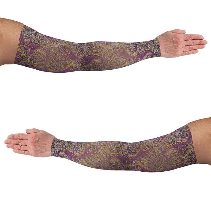 Lymphedivas. Manga de compresión para Linfedema. Purple Paisley.